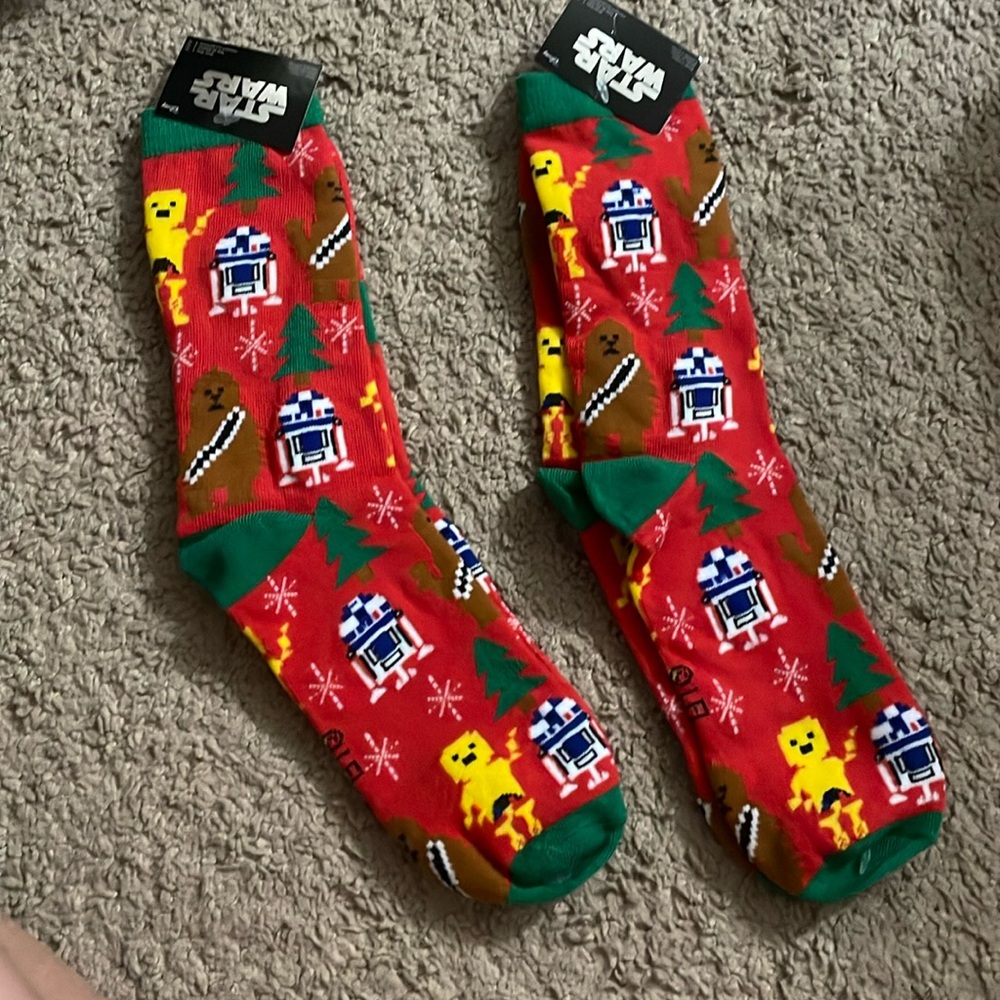 Star Wars Christmas socks (one pair )